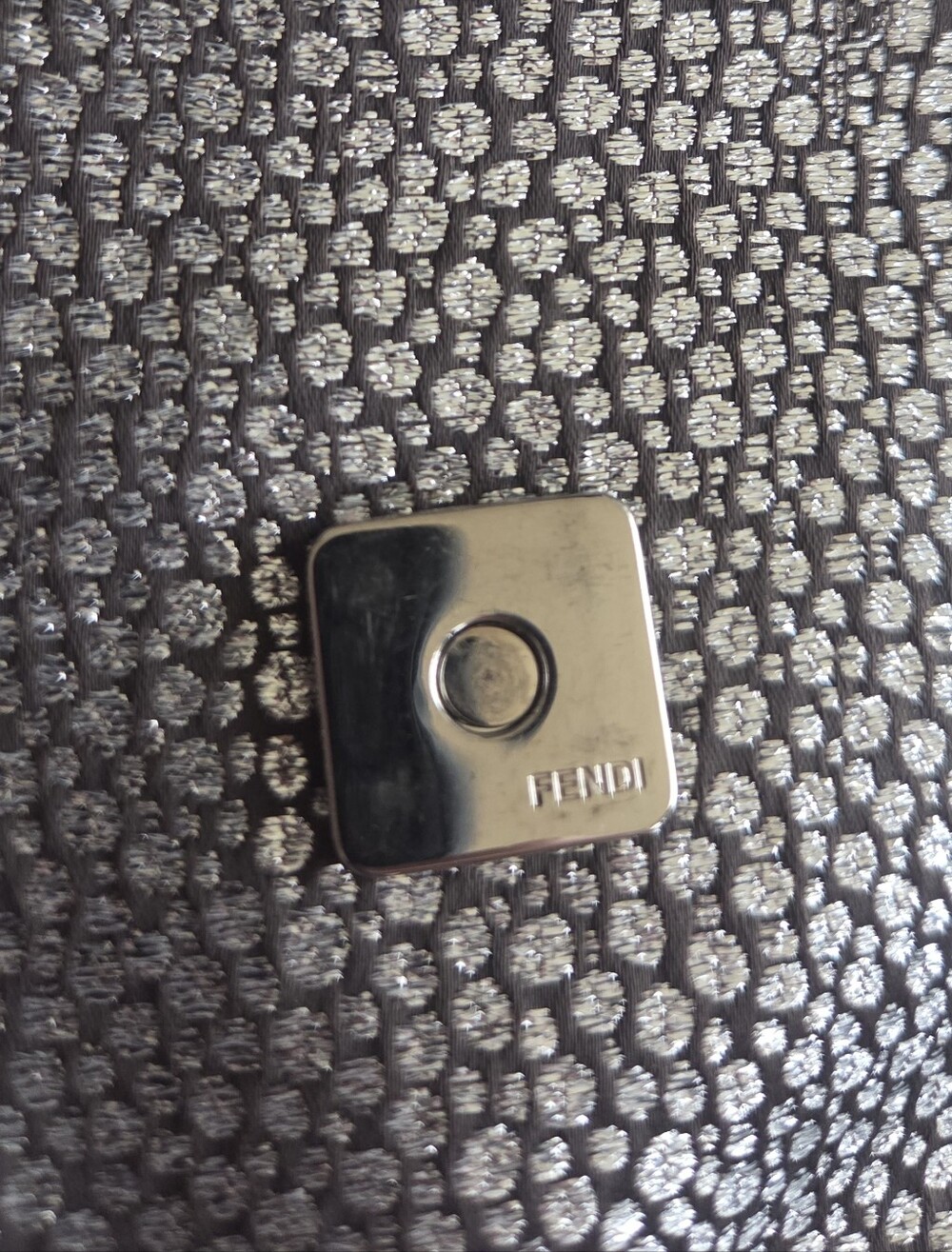 Authentic Vintage Fendi Metallic Crystal Baguette Clutch + Fendi Mirror Bundle - Picture 10 of 16